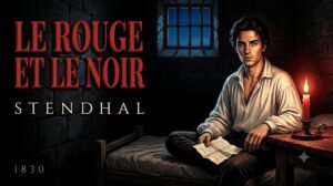Julien Sorel dans sa cellule de Besançon, scène finale du Rouge et le Noir de Stendhal, illustration dramatique XIXe siècle