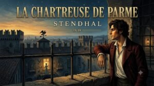 La Chartreuse de Parme de Stendhal : résumé complet, analyse des thèmes, personnages, citations et postérité du chef-d’œuvre dicté en 52 jours.