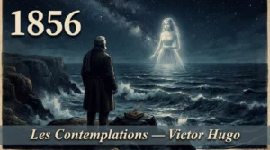 Victor Hugo face à la mer à Guernesey, apparition spectrale de Léopoldine, illustration des Contemplations